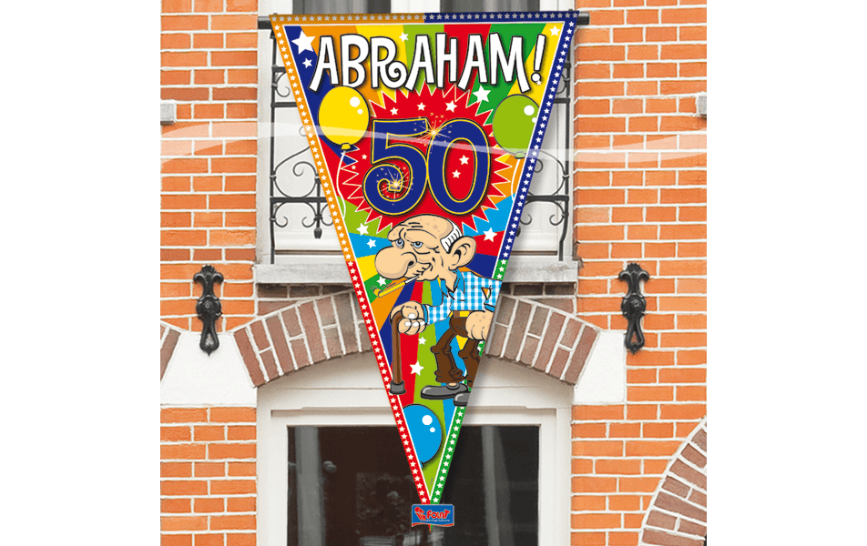 Mega Puntvlag Abraham 50 afbeelding