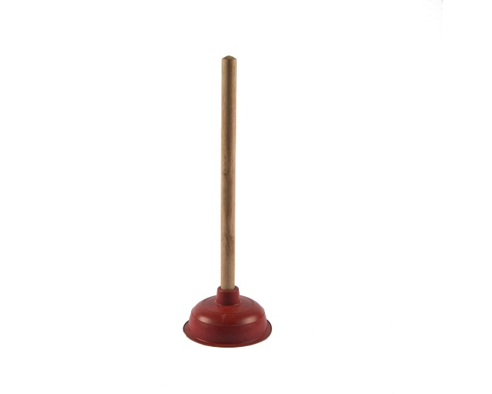 Ontstopper met rubber en houtsteel afbeelding