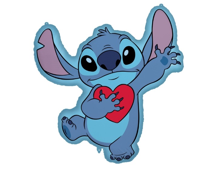 Folieballon Stitch - Heart - Supershape - 75x86cm afbeelding