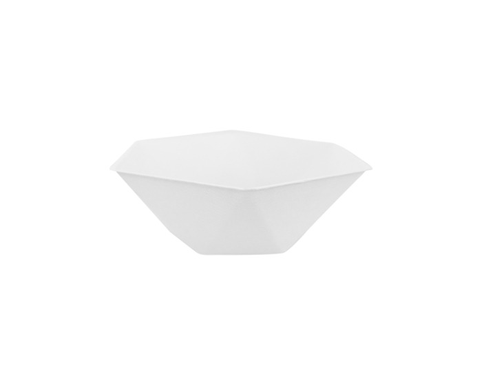 Hexagon Kommen Wit - 15,8x13,7cm - 6 stuks afbeelding