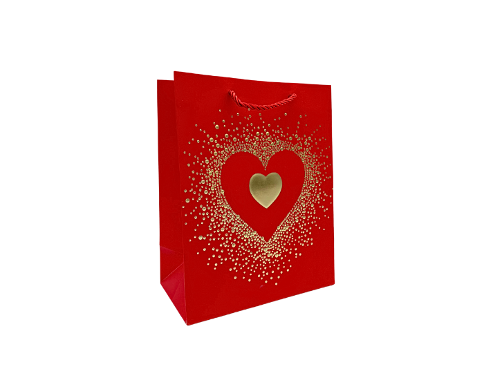 Cadeautas Hart Rood Klein - 18x10x23cm - 12 stuks afbeelding
