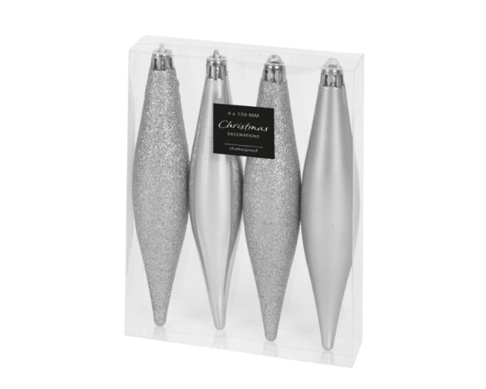 Hangdeco Ijspegel Zilver (4st) afbeelding