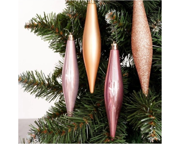 Hangdeco Ijspegel Roze&Goud (4st) afbeelding