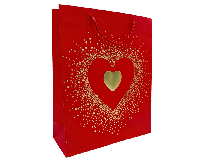 Cadeautas Hart Rood Medium - 26x10x32cm - 12 stuks afbeelding