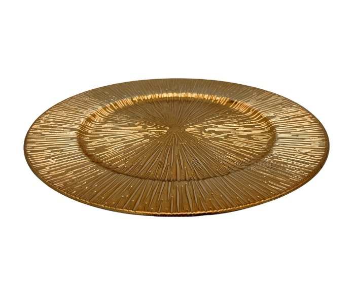 Decoratie Bord Ribbel Goud - 33cm afbeelding