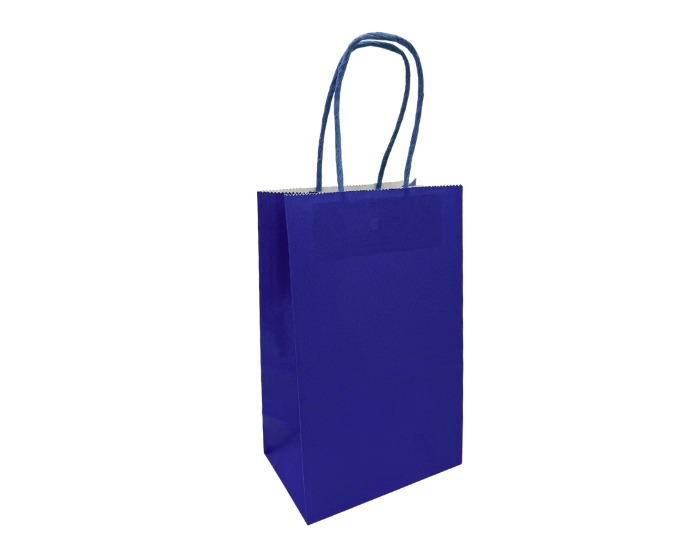 Papieren Tasjes Middel Marineblauw - 13x8x21cm - 10 stuks afbeelding