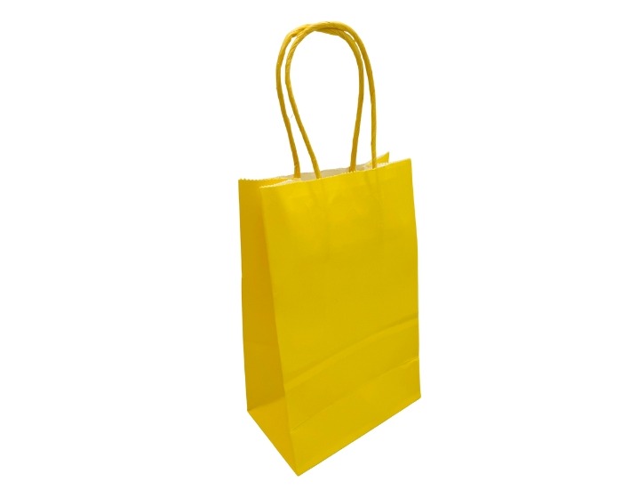 Papieren Tasjes Middel Geel - 13x8x21cm - 10 stuks afbeelding