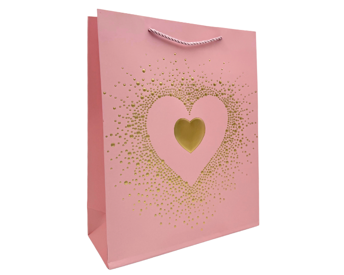 Cadeautas Hart Roze Medium - 26x10x32cm - 12 stuks afbeelding