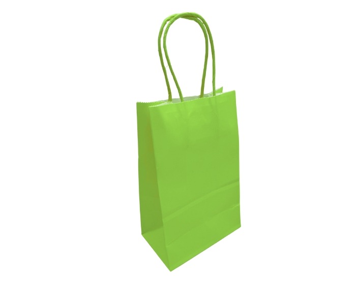 Papieren Tasjes Middel Groen - 13x8x21cm - 10 stuks afbeelding