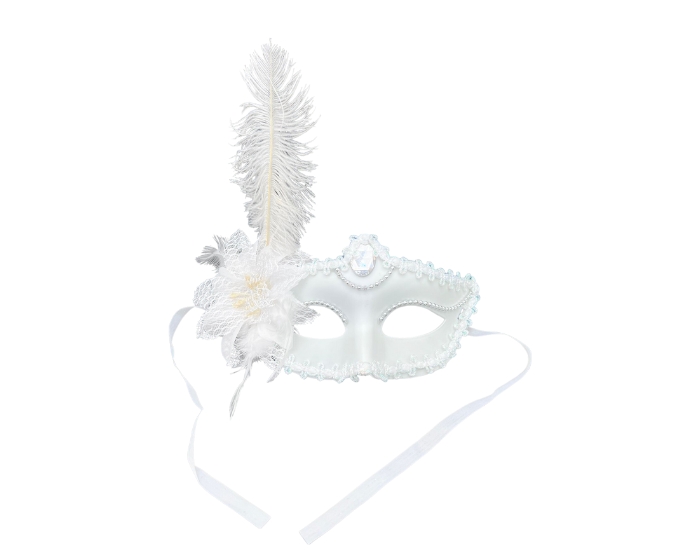 Masker Veer Venetiaans Wit afbeelding
