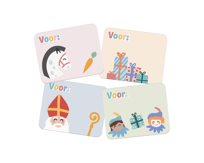 Naamstickers Cadeau Sint en Pieten (50st) afbeelding