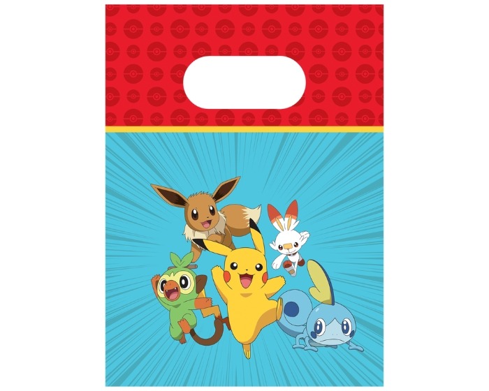 Papieren Uitdeelzakjes Pokemon - 16x22cm - 4 stuks afbeelding