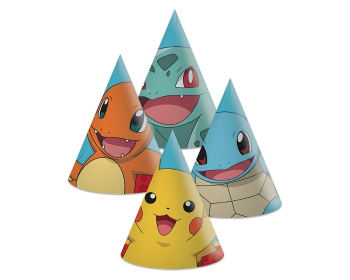 Feesthoedjes Pokemon - 16cm - 6 stuks afbeelding