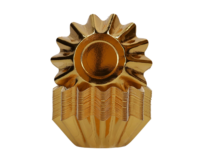 Pastry Cup Bloem Metallic Goud - 50 stuks afbeelding