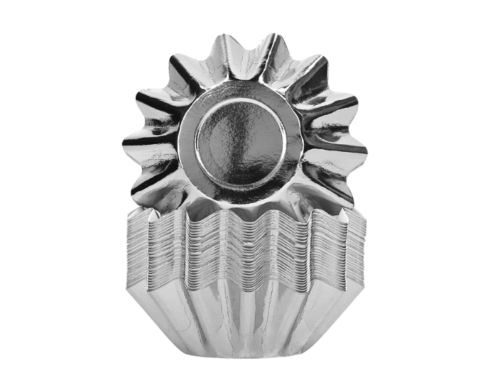 Pastry Cup Bloem Metallic Zilver - 50 stuks afbeelding