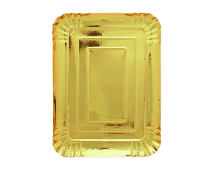 Kartonnen Dienblad Rechthoek Metallic Goud - 30x40cm - 3 stuks afbeelding