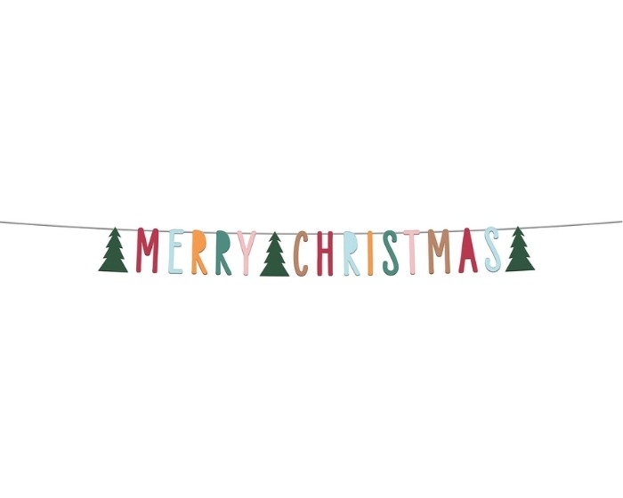 Letterslinger Merry Christmas - Holly Jolly - 1,5 meter afbeelding