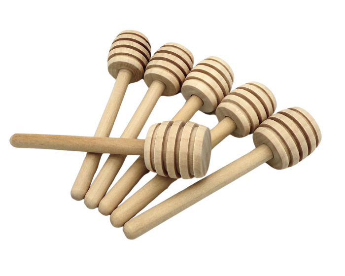 Mini Honinglepel Hout - 8cm - 6 stuks afbeelding