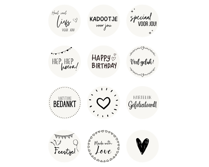 Stickers met tekst Mix (24st) afbeelding