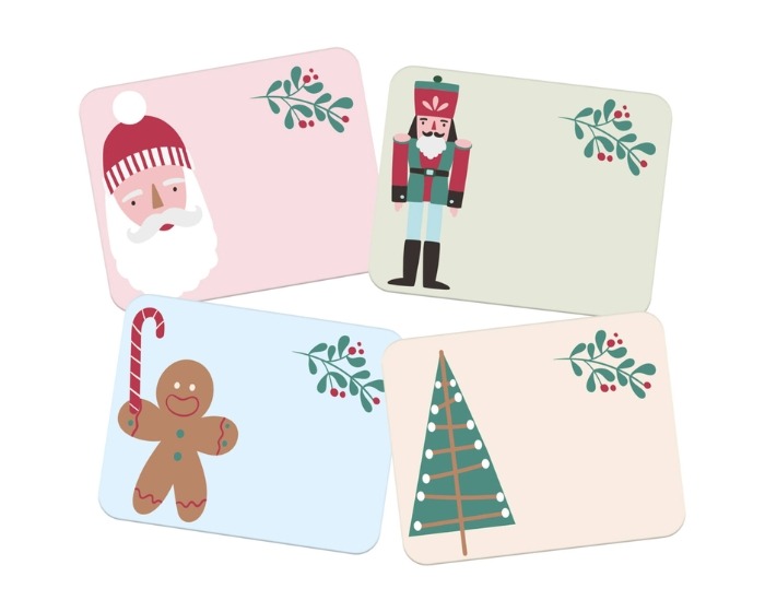 Naamstickers Kerst - Holly Jolly - 50 stuks afbeelding