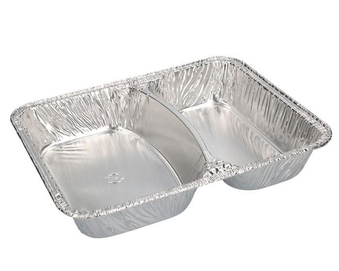 Menubak 2-vaks Aluminium + Deksels (20st) afbeelding