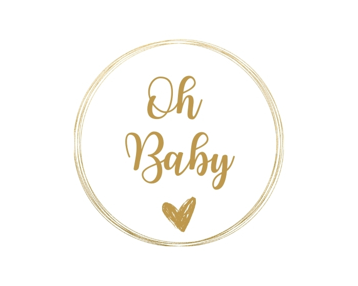 Stickers Oh Baby Wit/Goud (24st) afbeelding