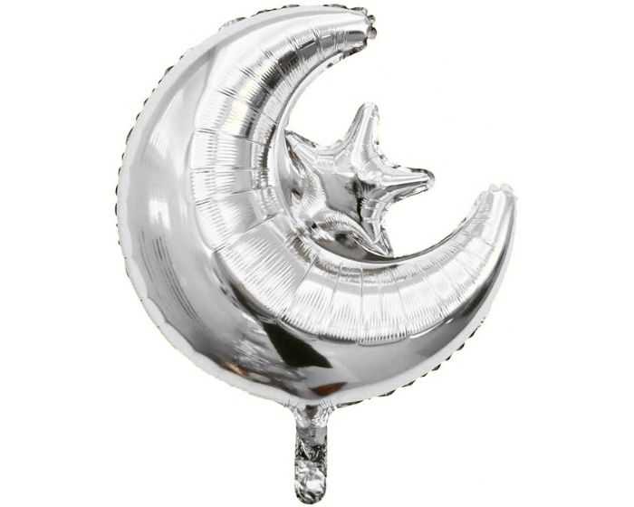 Folieballon Maan&Ster Zilver - 49x57cm afbeelding