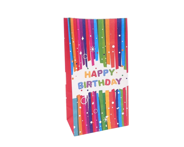 Papieren Zakjes Happy Birthday Colors (10st) afbeelding