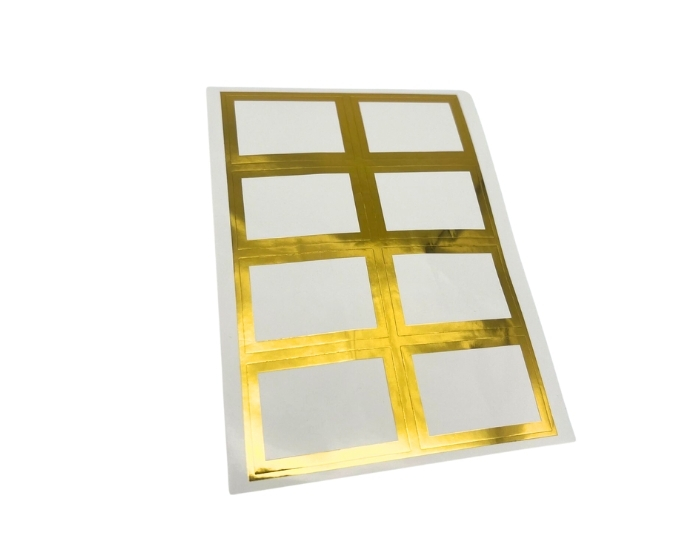 Blanco Etiketten Zelfklevend Goud (8 op 1 vel, 2 vellen) afbeelding