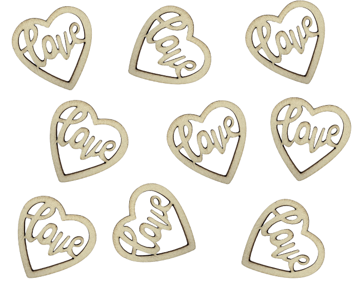 Tafelconfetti Love Hart - Hout - 12 stuks afbeelding