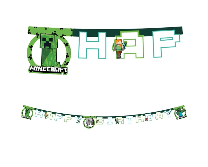 Slinger Happy Birthday Minecraft - 2m afbeelding