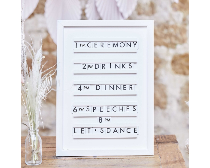 Letterbord Wit met zwarte letters Ginger Ray afbeelding