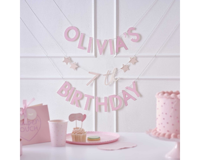 Personaliseerbare Slinger Roze Ginger Ray (2m) afbeelding