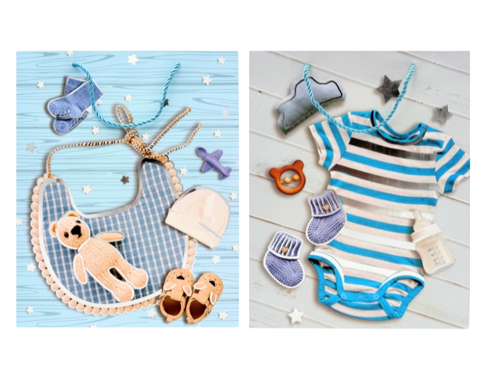 Cadeautas Baby Blauw Assorti (26x10x32cm) afbeelding