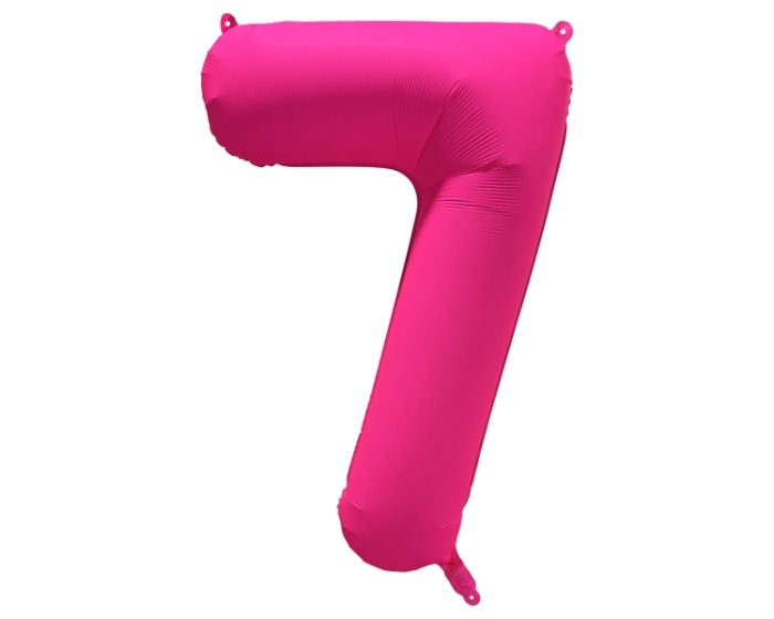 Folieballon Cijfer 7 - Neon Roze - 86x70cm afbeelding