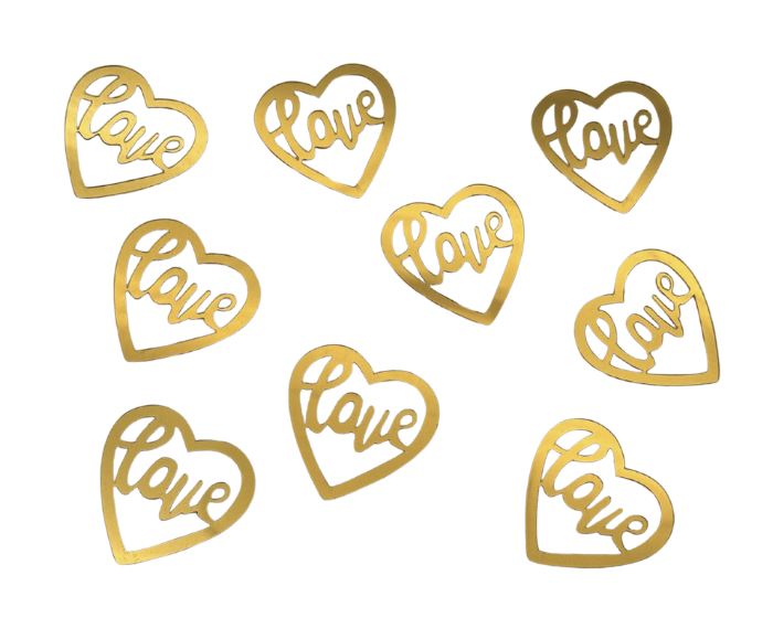 Tafelconfetti Love Hart Goud - Acryl - 12 stuks afbeelding