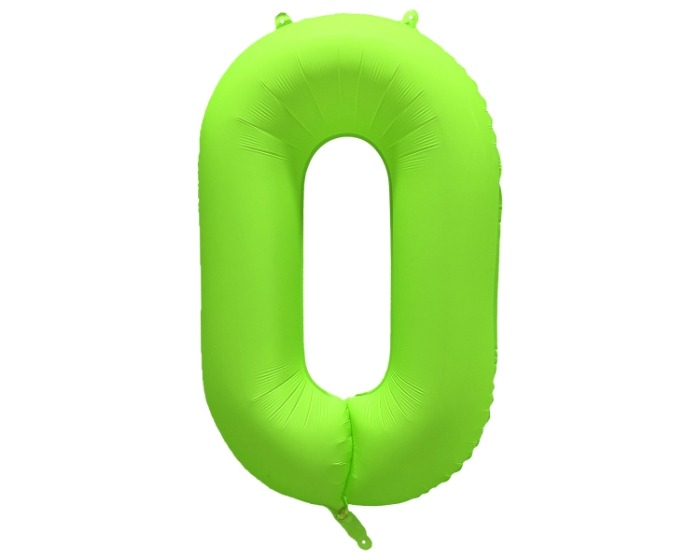 Folieballon Cijfer 0 - Neon Groen - 86x70cm afbeelding