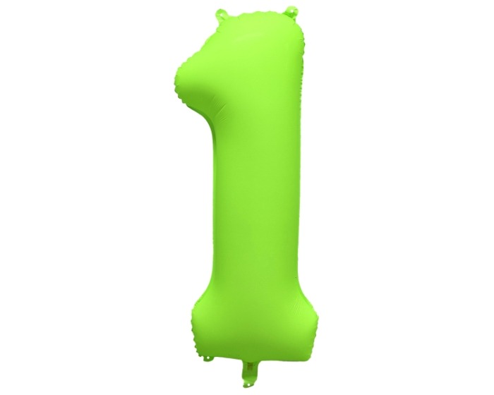 Folieballon Cijfer 1 - Neon Groen - 86x70cm afbeelding