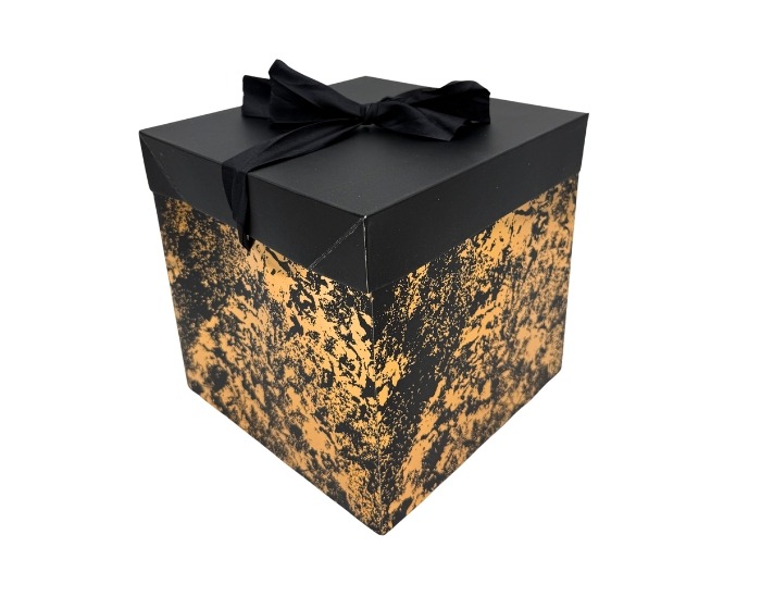 Cadeaudoos Marmer Zwart&Goud - 20x20x20cm afbeelding