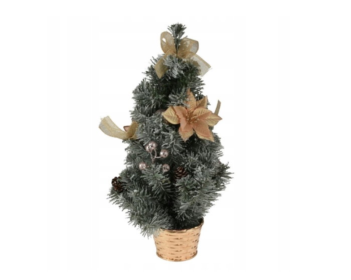 Kerstboompje in gouden pot - 40cm afbeelding