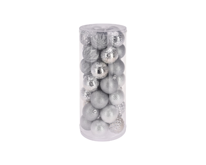 Kerstballen 6cm Zilver (35st) afbeelding