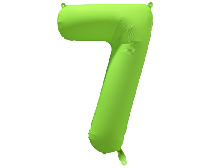 Folieballon Cijfer 7 - Neon Groen - 86x70cm afbeelding