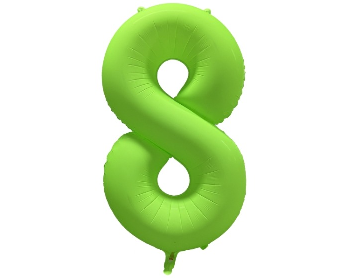 Folieballon Cijfer 8 - Neon Groen - 86x70cm afbeelding