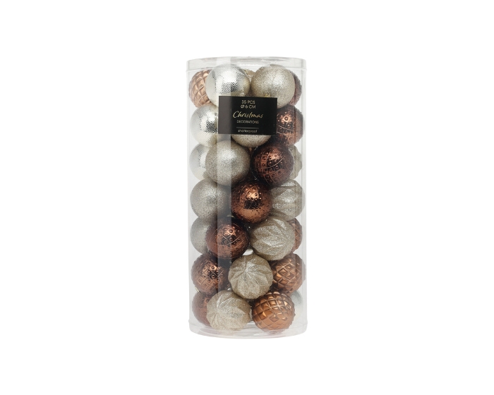 Kerstballen 6cm Amber (35st) afbeelding