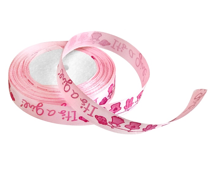 Satijnlint 2cm It’s A Girl afbeelding