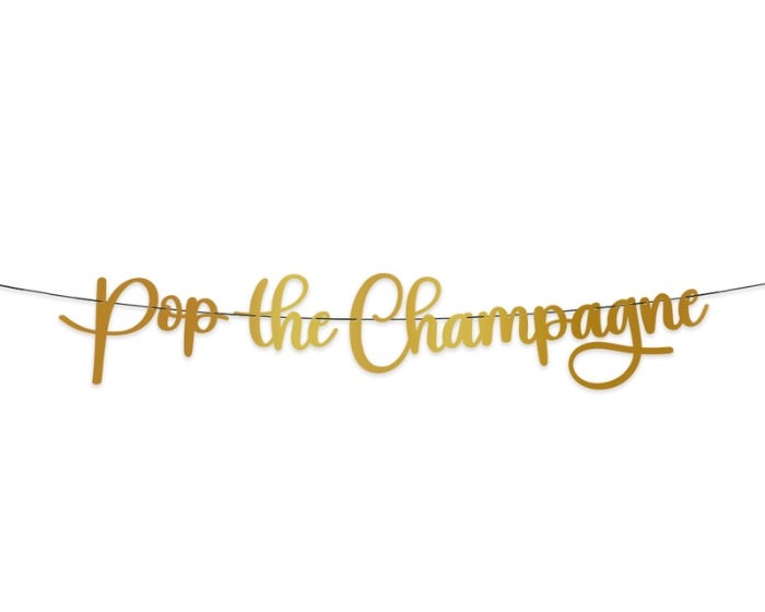 Letterslinger Pop the Champagne Goud afbeelding
