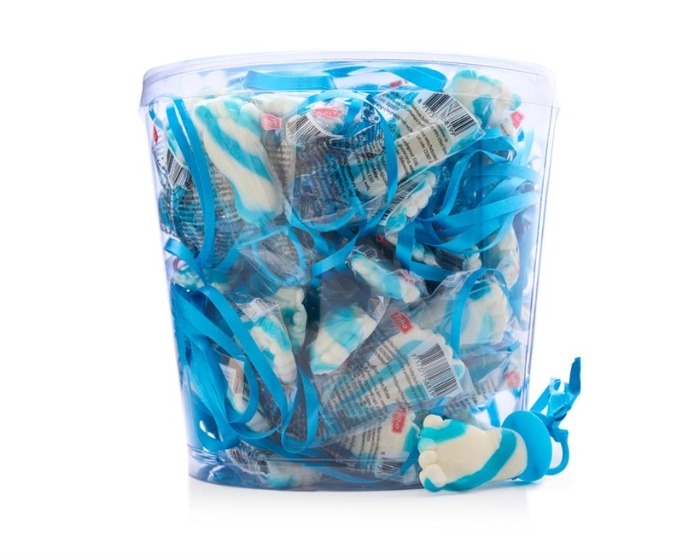 Mini Dummy Babyvoetjes Blauw&Wit - 50 stuks afbeelding