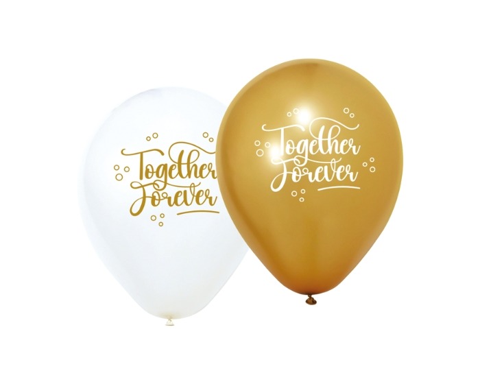 Ballonnen Together Forever Wit&Goud - 8 stuks afbeelding