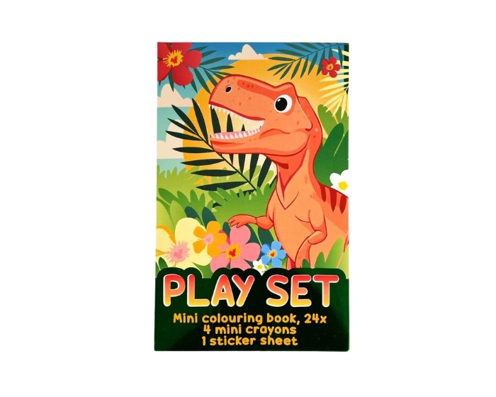 Traktatiesetje Dinosaurus - Kleurboekje, Waskrijtjes en Stickervel afbeelding