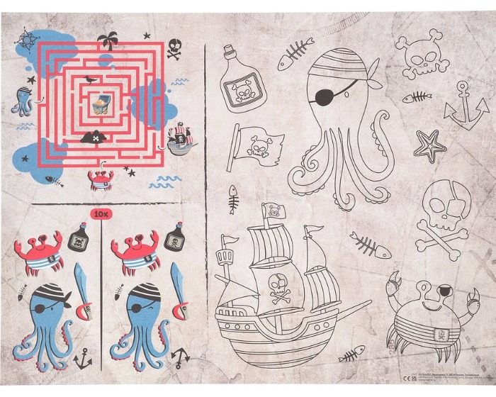 Activiteitenset Placemat Pirate Party - 40x30cm - 6 stuks afbeelding